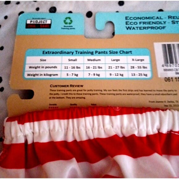Charlie Banana Swim Diapers Training Pants Boy Girl Size S RED WHITE STRIPES NEW - Picture 6 of 6